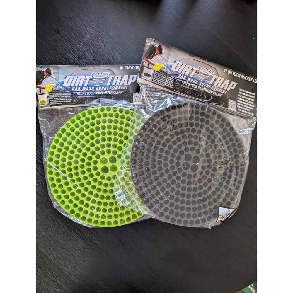 Cyclone Dirt Trap Car Wash Bucket Insert Lot of 2 Green & Black My Chemical Guys